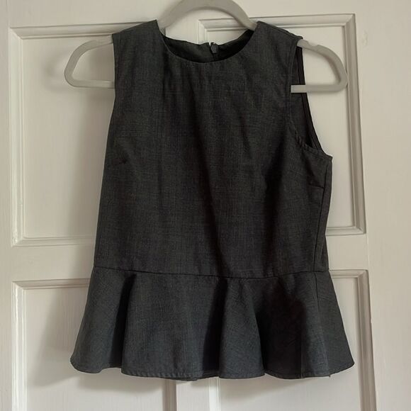 Jcrew size 4P wool peplum top - Picture 1 of 4